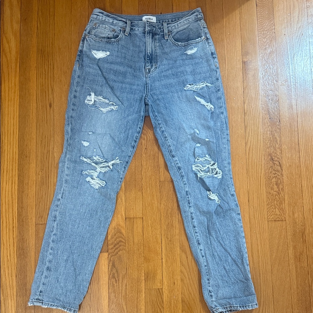 Pistola Classic Blue Distressed Straight Jeans